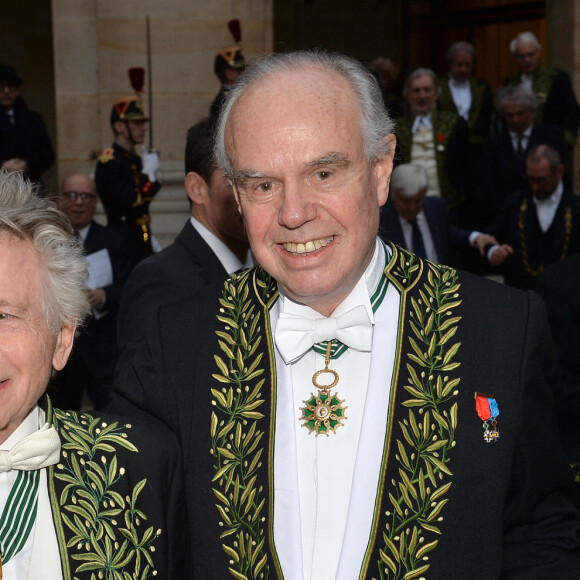 Semi-exclusif - Roman Polanski et Frédéric Mitterrand lors de la cérémonie d'installation de F.Mitterrand à l'académie des Beaux-Arts à Paris, France, le 6 février 2020. © Veeren/Bestimage 