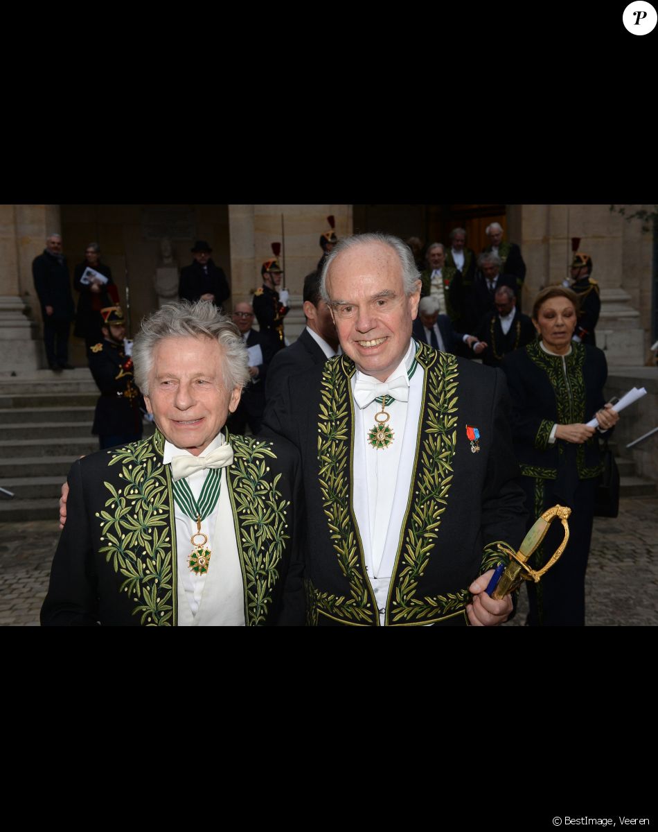 Semi-exclusif - Roman Polanski et Frédéric Mitterrand lors de la cérémonie d'installation de F.Mitterrand à l'académie des Beaux-Arts à Paris, France, le 6 février 2020. © Veeren/Bestimage