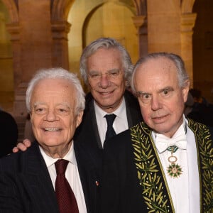 Jean-Gabriel Mitterrand, Olivier Mitterrand et Frédéric Mitterrand lors de la cérémonie d'installation de F.Mitterrand à l'académie des Beaux-Arts à Paris, France, le 6 février 2020. © Veeren/Bestimage 