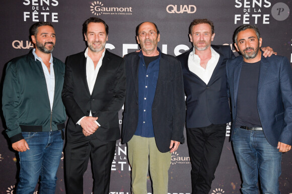 Olivier Nakache, Gilles Lellouche, Jean-Pierre Bacri, Jean-Paul Rouve et Eric Toledano - Avant-première du film "Le sens de la fête" au Grand Rex à Paris le 26 septembre 2017. © Coadic Guirec/Bestimage