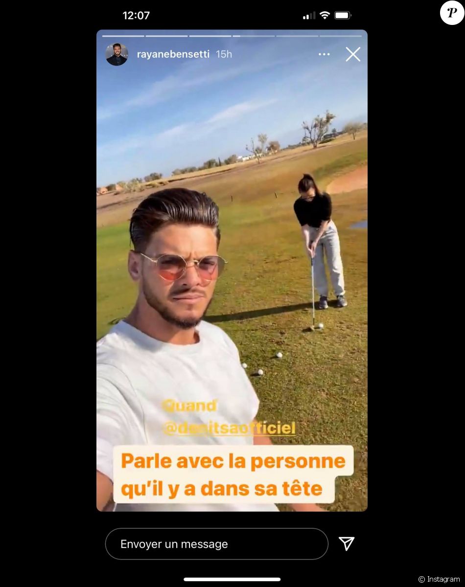 Rayane Bensetti et sa chérie Denitsa Ikonomova à Marrakech le 22 janvier 2021.