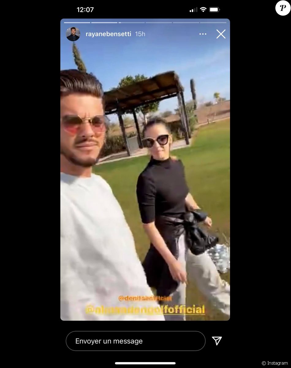 Rayane Bensetti et sa chérie Denitsa Ikonomova à Marrakech le 22 janvier 2021.