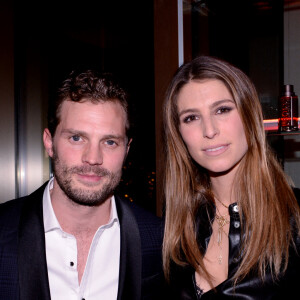 Exclusif - L'acteur americain Jamie Dornan (Egérie de la marque Boss), Laury Thilleman (Miss France 2011) - Soirée de lancement du nouveau parfum Boss "The scent absolute" à l'hôtel Mandarin Oriental à Paris le 13 novembre 2019. © Rachid Bellak/Bestimage