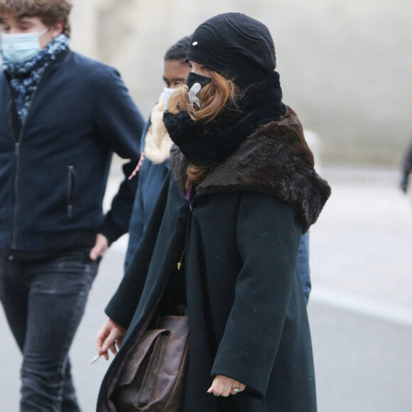 Agnès Jaoui - Obsèques de Jean-Pierre Bacri au crématorium du cimetière du Père Lachaise à Paris le 26 janvier 2021. © Panoramic / Bestimage