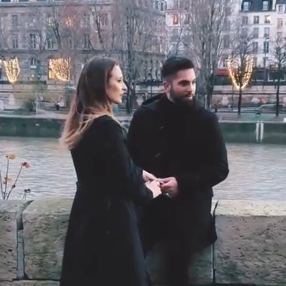 Ilona Smet et Kendji Girac en plein tournage du nouveau clip du chanteur, à Paris.