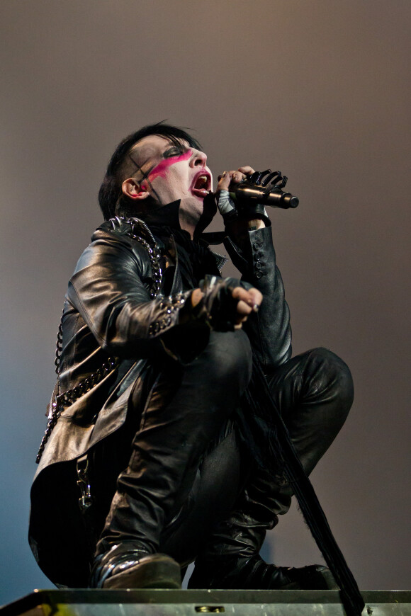 Marilyn Manson en concert au festival Rock im Park à Nuremberg, en juin 2012.