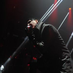 Marilyn Manson en concert à l'Eventim Apollo à Londres, en novembre 2015.