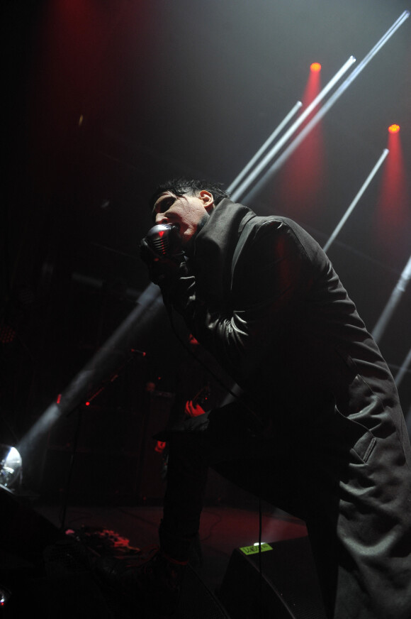 Marilyn Manson en concert à l'Eventim Apollo à Londres, en novembre 2015.