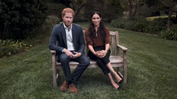 Le prince Harry, duc de Sussex, et Meghan Markle, duchesse de Sussex en pleine interview pour TIME 100 television ABC.