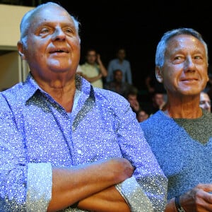 Exclusif - Gérard Louvin et son compagnon Daniel Moyne - Gala de boxe "No Limit Episode IX" organisé par B. Asloum (ancien champion du monde de boxe) en plein air au théâtre Tivol au Cannet. © Bruno Bebert/Bestimage 