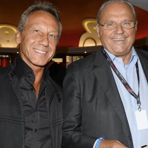 Daniel Moyne, Gérard Louvin - Backstage - Jean-Marie Bigard fête ses 60 ans au Grand Rex à Paris le 23 mai 2014.