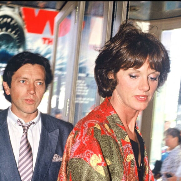 Archives - Anny Duperey et Bernard Giraudeau lors du festival de Cannes. 1987.