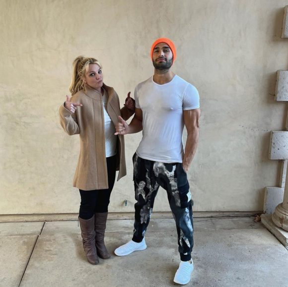 Britney Spears et son compagnon Sam Asghari. Janvier 2021.