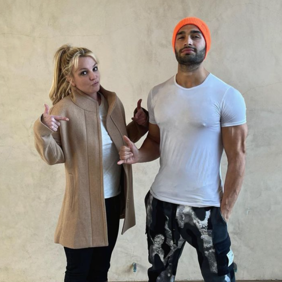 Britney Spears et son compagnon Sam Asghari. Janvier 2021.