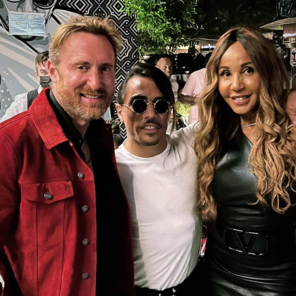 David et Cathy Guetta, réunis pour l'anniversaire de leur fils aîné Elvis. Dubaï, février 2021.