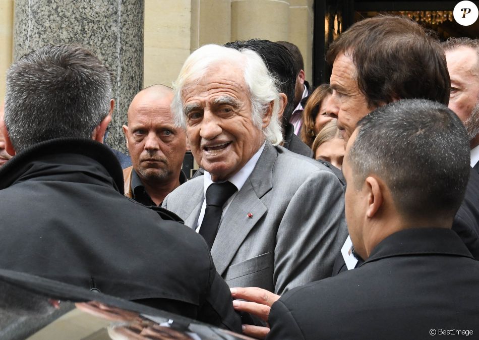 Jean-Paul Belmondo - Obsèques de Charles Gérard en la cathédrale arménienne Saint-Jean-Baptiste de Paris. Le 26 septembre 2019.