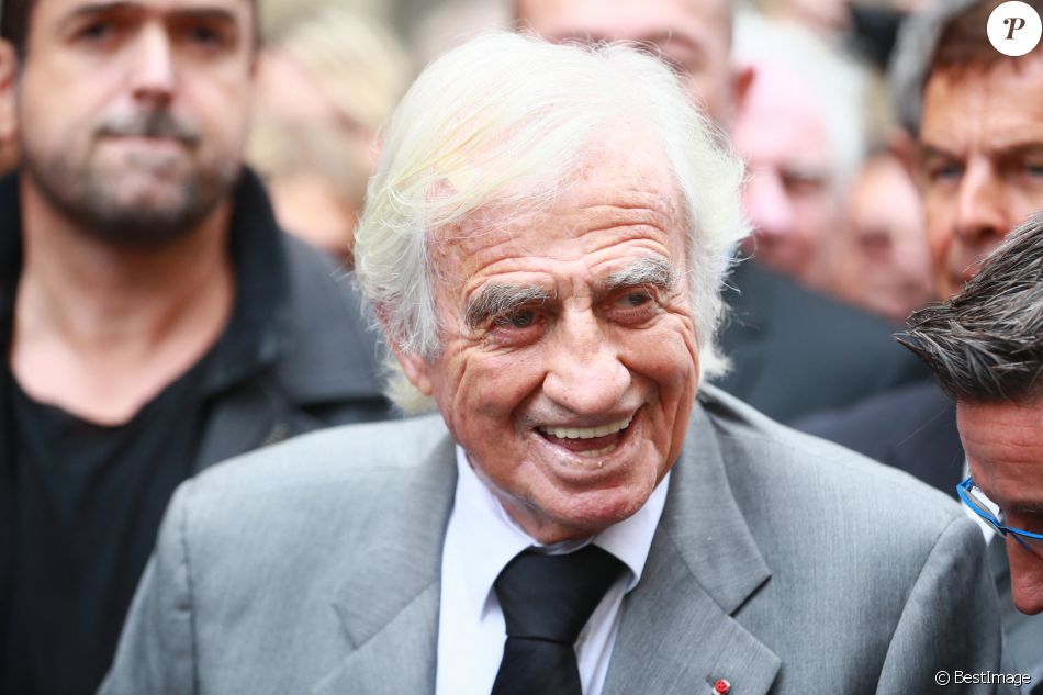 Jean-Paul Belmondo - Obsèques de Charles Gérard en la cathédrale arménienne Saint-Jean-Baptiste de Paris. Le 26 septembre 2019.