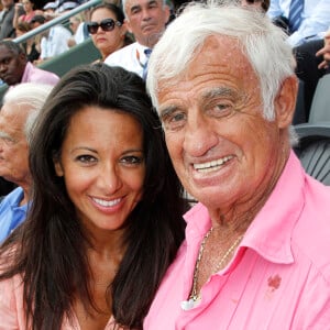 Barbara Gandolfi et Jean-Paul Belmondo à Roland-Garros.