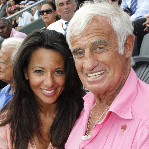 Barbara Gandolfi et Jean-Paul Belmondo à Roland-Garros.