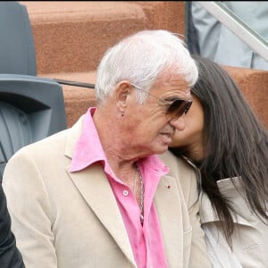 Jean-Paul Belmondo et Barbara Gandolfi à Roland-Garros. Le 7 juin 2009.