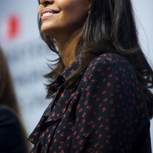 Karine Le Marchand (marraine de la CNDP (Commission nationale du débat public) et animatrice de lémission "L'amour est dans le pré") au 57ème salon International de l'Agriculture au parc des expositions de la porte de Versailles à Paris, France, le 23 février 2020. © Jean-Baptiste Autissier/Panoramic/Bestimage