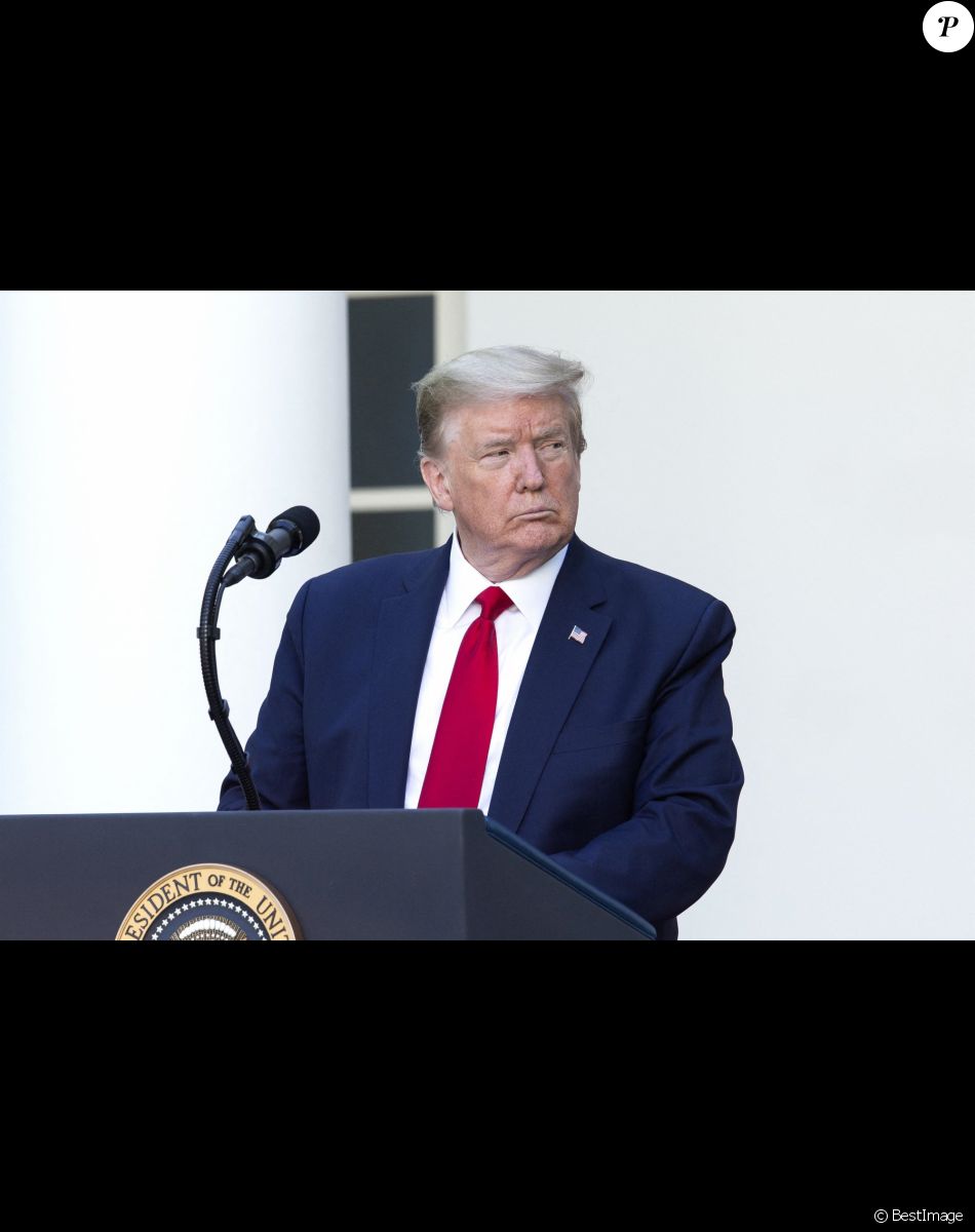 Donald J. Trump (président des Etats-Unis) devant la Maison Blanche à Washington DC, le 7 mai 2020.