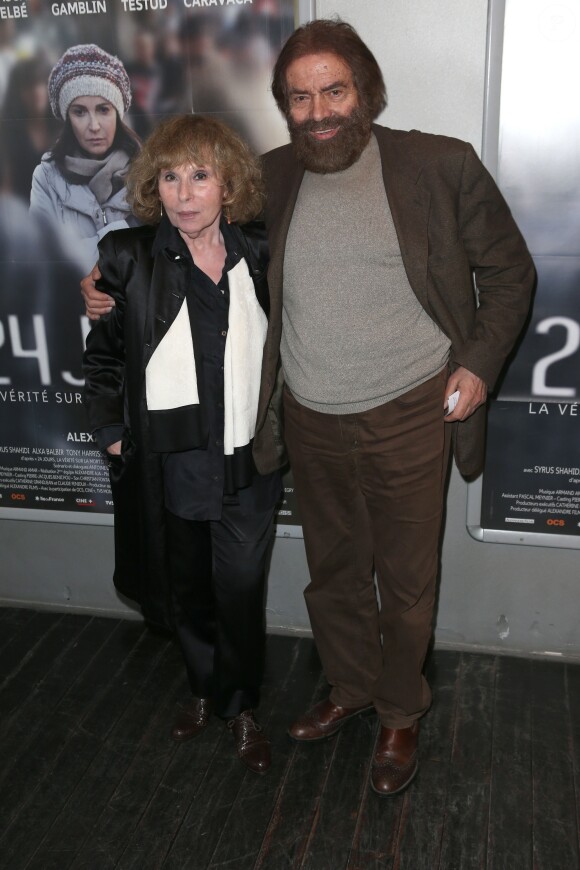Marek Halter et sa femme Clara - Avant-première du film "24 jours" au cinéma Publicis à Paris. Le 29 avril 2014