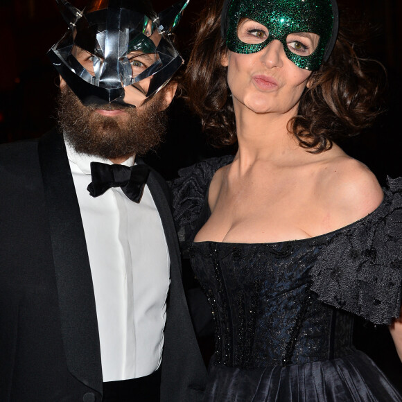 Exclusif - Valérie Lemercier et son compagnon Mathias Kiss - Arrivées au "Le Bal Surréaliste" Dior au Musée Rodin lors de la Fashion Week Haute Couture printemps-été 2018 à Paris, France, le 22 janvier 2018. © CVS-Veeren/Bestimage 