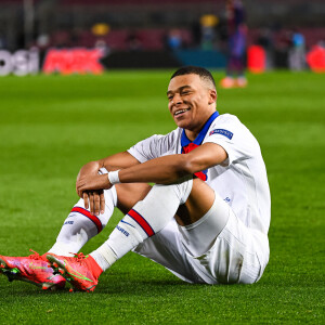 Kylian Mbappé exceptionnel lors du match PSG-Barcelone (4-1) le 16 février 2021 à Barcelone. @Baptiste Fernandez/Icon Sport/ABACAPRESS.COM