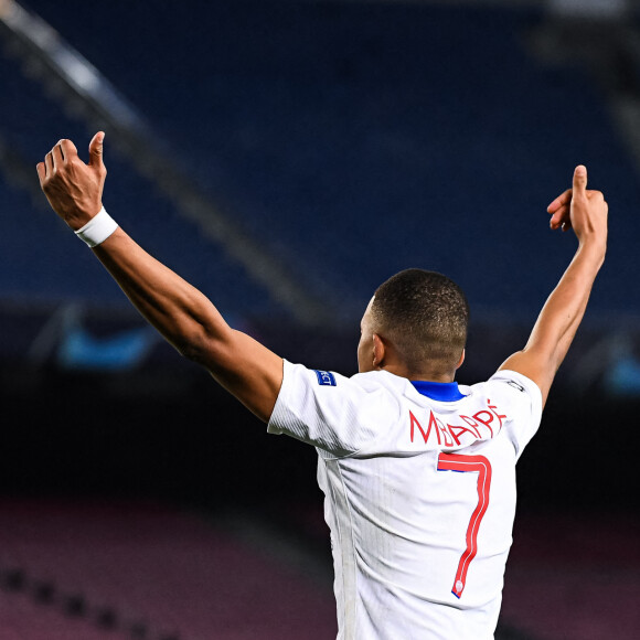 Kylian Mbappé exceptionnel lors du match PSG-Barcelone (4-1) le 16 février 2021 à Barcelone. @Baptiste Fernandez/Icon Sport/ABACAPRESS.COM