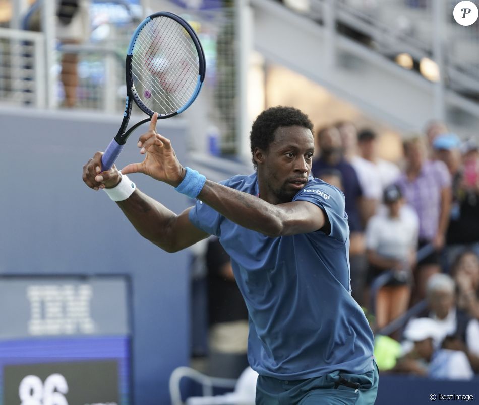 Le français Gael Monfils lors du premier tour de l'US Open 2018 contre l'argentin F.Bagnis au Centre national de tennis USTA Billie Jean King à New York, le 28 aout 2018.