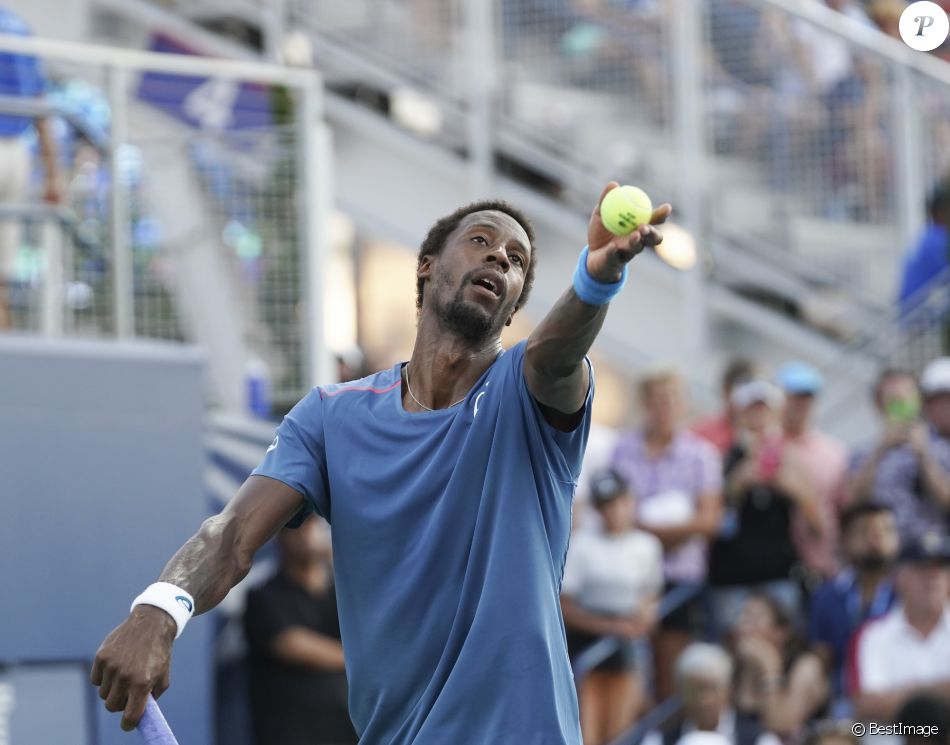 Le français Gael Monfils lors du premier tour de l'US Open 2018 contre l'argentin F.Bagnis au Centre national de tennis USTA Billie Jean King à New York, le 28 aout 2018.
