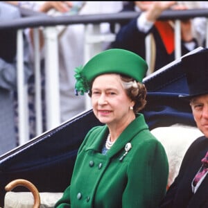 La reine Elizabeth et le prince Philip à Ascot en 1988.