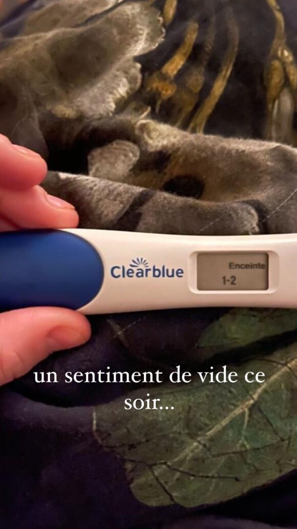 Anaïs Sanson au plus mal après une nouvelle fausse couche alors qu'elle était enceinte de deux mois, le 23 février 2021 sur Instagram.