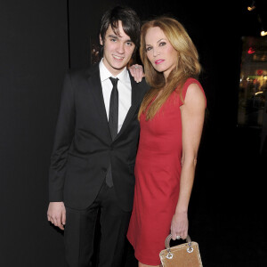 Exclusif - Alain-Fabien Delon et sa mère Rosalie van Breemen - Prix Spécial- Vernissage de l'exposition "A personal touch" dans le showroom Hugo Boss lors de la "Berlinale" à Berlin en Allemagne le 5 février 2014.