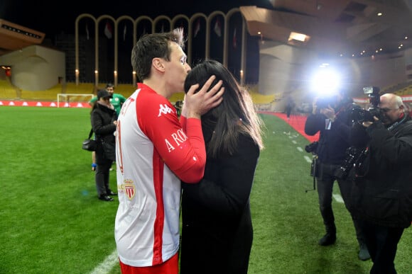 Louis Ducruet et sa femme Marie durant la première édition de la Fight Aids Cup, un match de football caritatif au stade Louis II le 20 janvier 2020. © Bruno Bebert/Bestimage