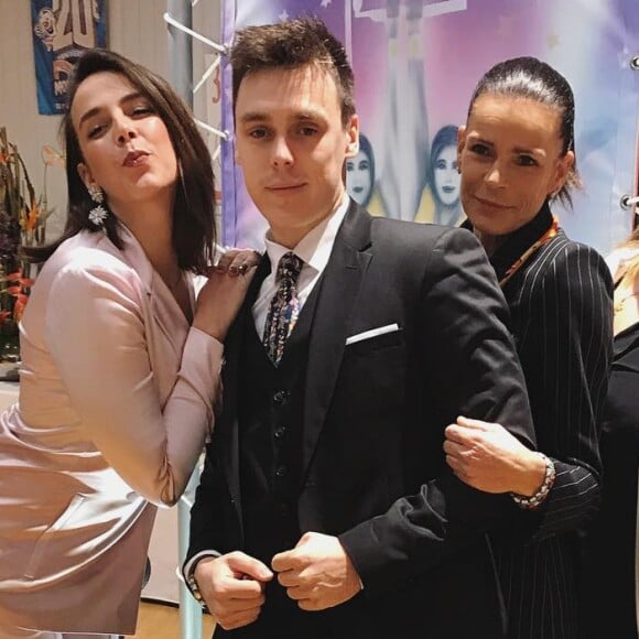 Louis Ducruet, sa mère la princesse Stéphanie de Monaco et ses soeurs Pauline Ducruet et Camille Gottlieb. Janvier 2019.