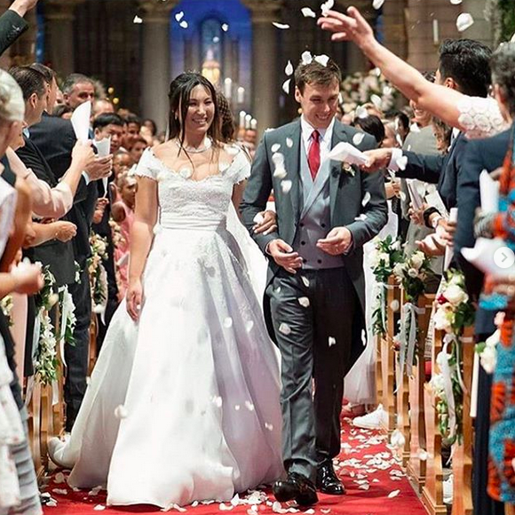 Le mariage religieux de Louis Ducruet et Marie Chevallier à Monaco, le 27 juillet 2019.