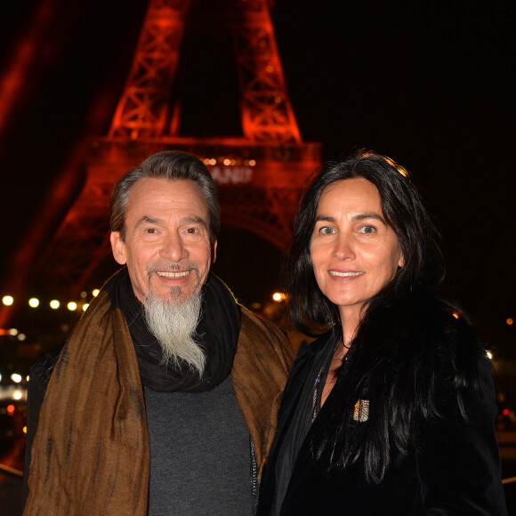 Exclusif - Florent Pagny et sa femme Azucena Caman - Backstage du concert anniversaire des 130 ans de la Tour Eiffel à Paris, qui sera diffusé le 26 octobre sur France 2. Le 2 octobre 2019. © Perusseau-Veeren/ Bestimage