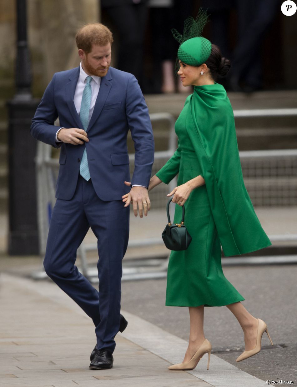 Le prince Harry, duc de Sussex, et Meghan Markle, duchesse de Sussex - La famille royale d'Angleterre lors de la cérémonie du Commonwealth en l'abbaye de Westminster à Londres, le 9 mars 2020.
