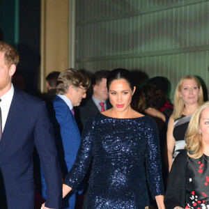 Le prince Harry, duc de Sussex et Meghan Markle, duchesse de Sussex ,enceinte, arrivent au Royal Albert Hall à Londres pour assister à un spectacle du Cirque du Soleil le 16 janvier 2019.