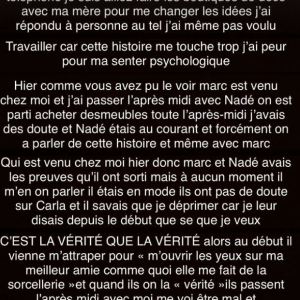 Maeva en colère contre Marc Blata et Nadé sur Instagram. 6 mars 2021