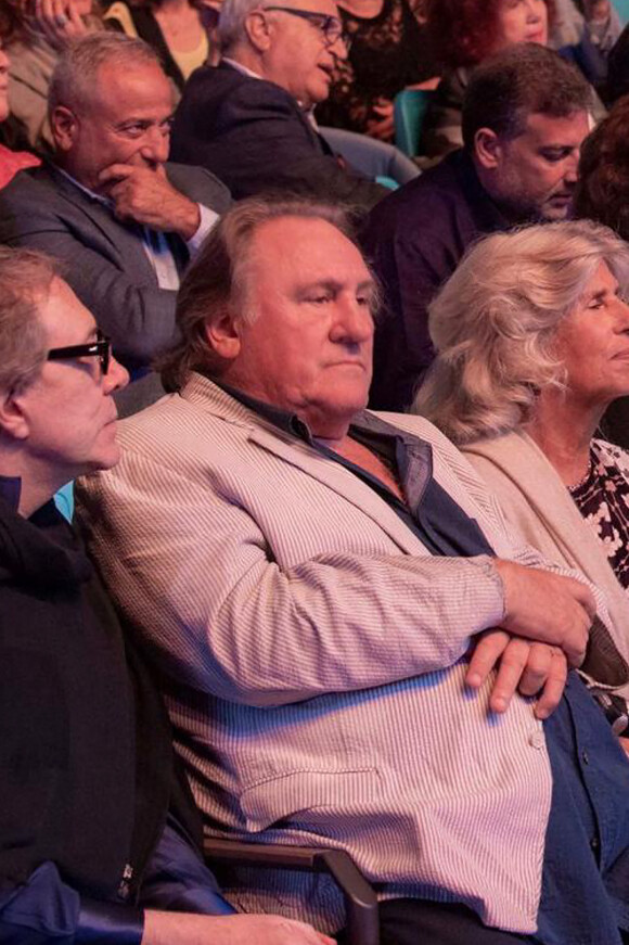 Exclusif - Gérard Depardieu assiste au concert de Gabriel Yared lors de l'ouverture du "Beiteddine Festival". Le 18 juillet 2019.