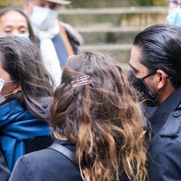 Fauve Hautot, Leïla Da Rocha - Arrivées aux Obsèques du danseur étoile Patrick Dupond en l'église Saint-Roch à Paris, France, le 11 mars 2021.