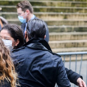 Fauve Hautot, Leïla Da Rochan, Christophe Licata - Arrivées aux Obsèques du danseur étoile Patrick Dupond en l'église Saint-Roch à Paris, France, le 11 mars 2021.