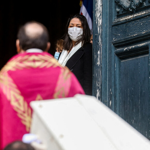 Leïla Da Rocha - Arrivées aux Obsèques du danseur étoile Patrick Dupond en l'église Saint-Roch à Paris, France, le 11 mars 2021.