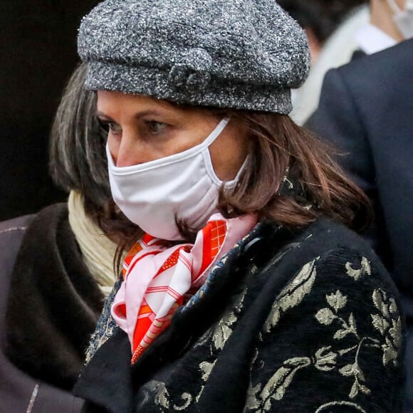 Ségolène Royal - Sorties des Obsèques du danseur Etoile Patrick Dupond en l'église Saint-Roch à Paris, France, le 11 mars 2021.