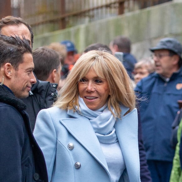 Le président Emmanuel Macron et sa femme Brigitte (accompagnés par le lieutenant Fabien) passent le week-end de la Toussaint à Honfleur le 31 octobre 2019.