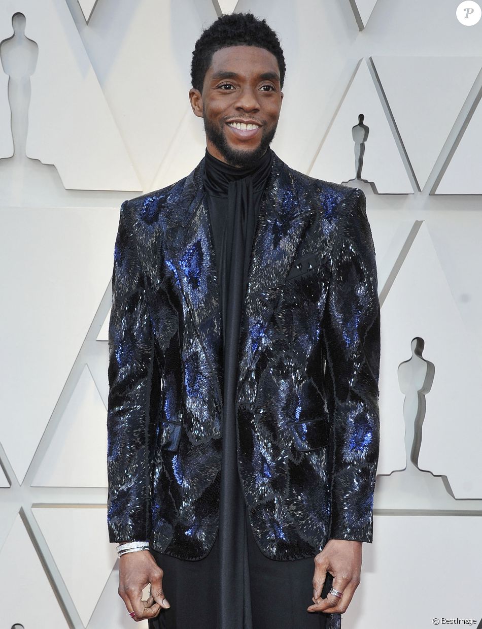 Chadwick Boseman lors du photocall des arrivées de la 91ème cérémonie des Oscars 2019 au théâtre Dolby à Hollywood, Los Angeles, Californie, Etats-Unis, le 24 février 2019.