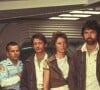 Harry Dean Staton, Ian Holm, John Hurt, Veronica Cartwright, Tom Skerritt, Sigourney Weaver et Yaphet Kotto dans le film Alien sorti en 1979.